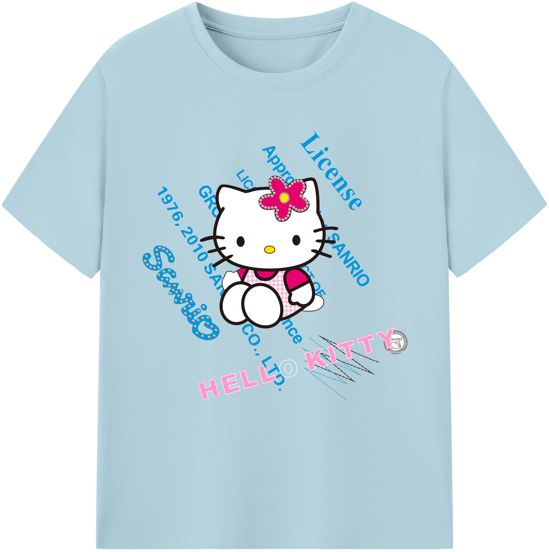 （画像用） Hello Kitty ハローキティ 綿100％半袖Tシャツ（フロントプリント）